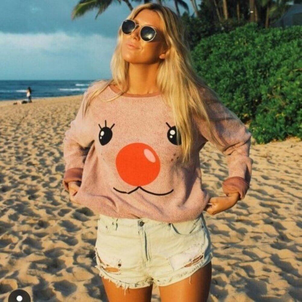 Wildfox Taupe Rudy Pullover Women's Size Medium New without Tags Super soft and